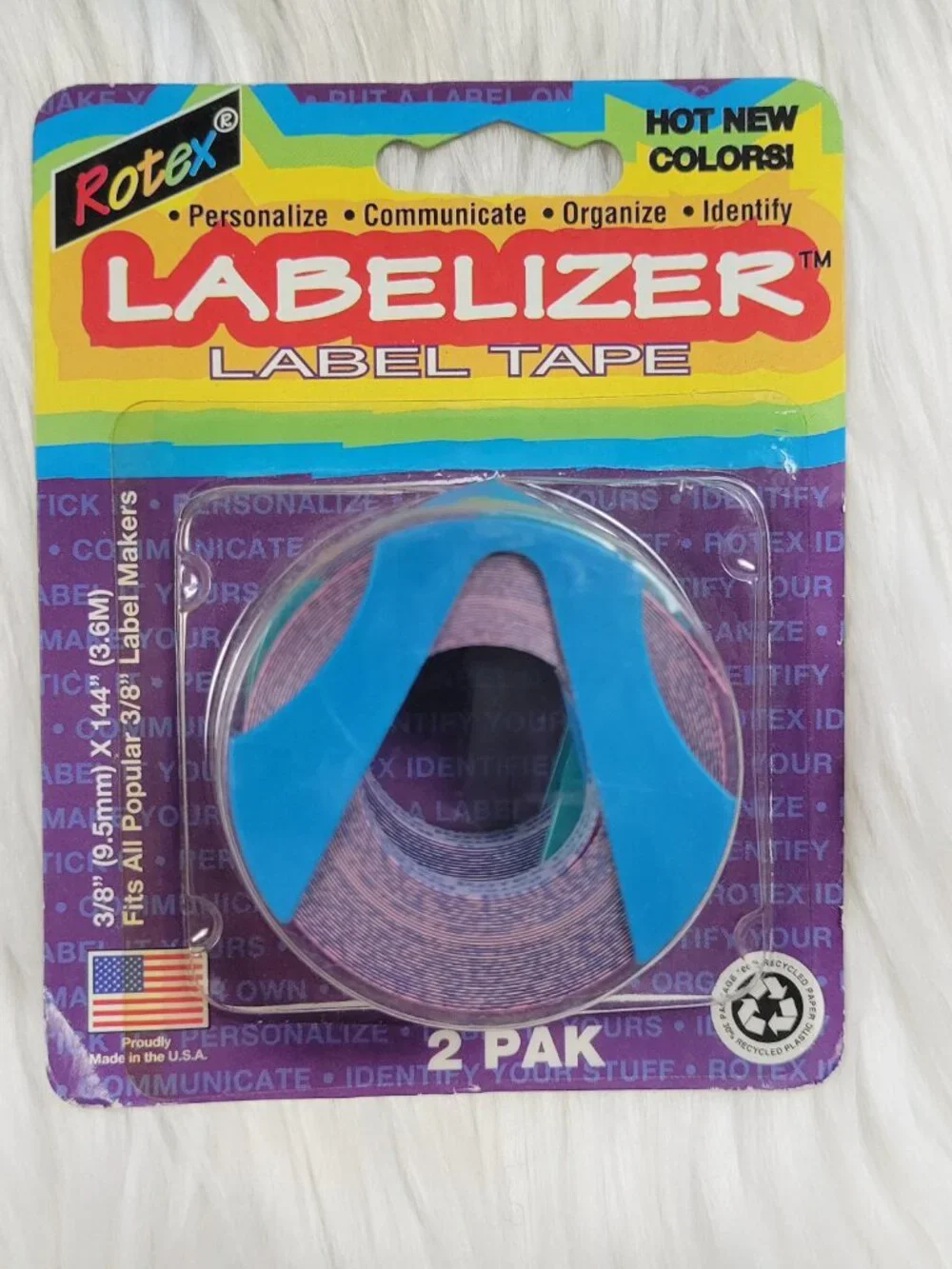 Vintage Rotex Label Maker & Dymo Write Brite & Labelizer Pink Purple Tape Sealed